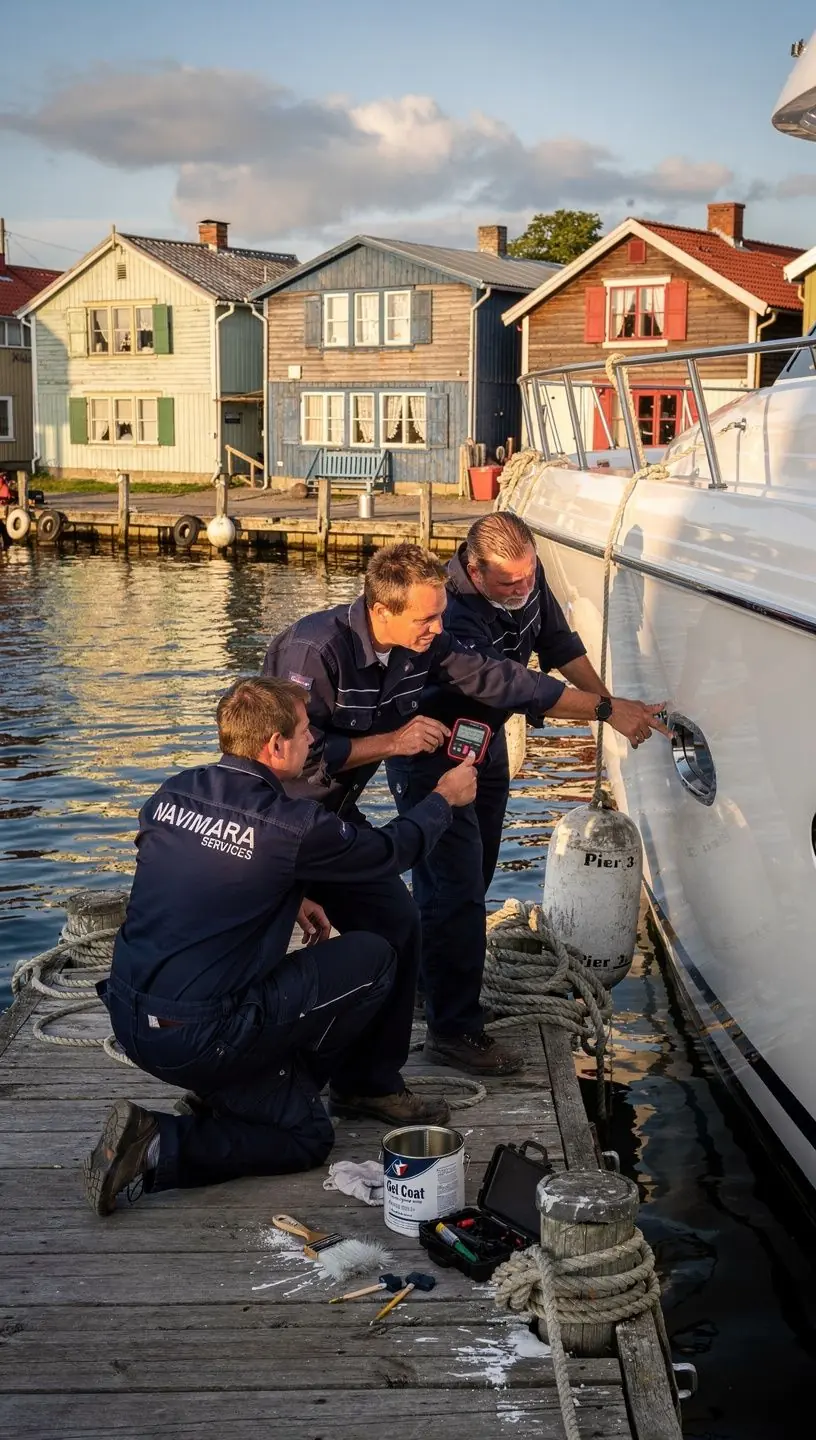 Navigācijas sistēmas remonts, speciālists uzstāda jaunu iekārtu.